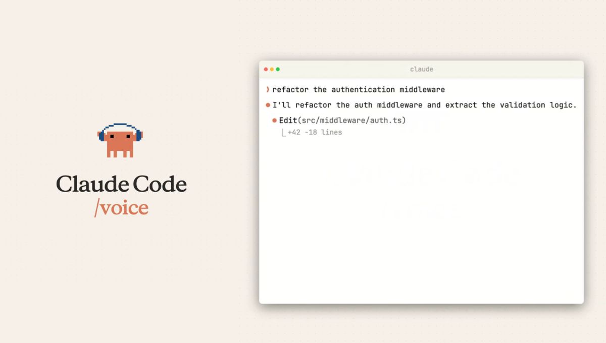 Anthropic Adds Voice Mode to Claude Code, Enabling Hands-Free Prompts for Its Coding Assistant